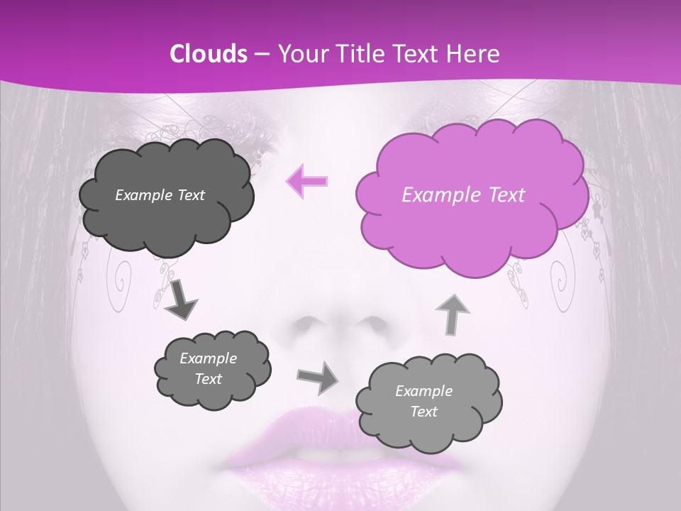 Face Glance Pink PowerPoint Template