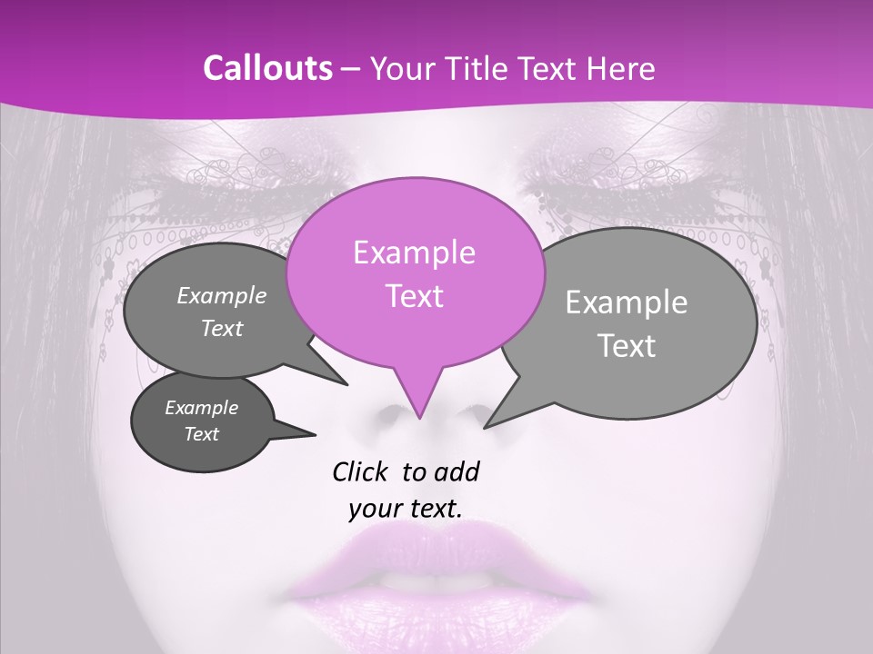 Face Glance Pink PowerPoint Template