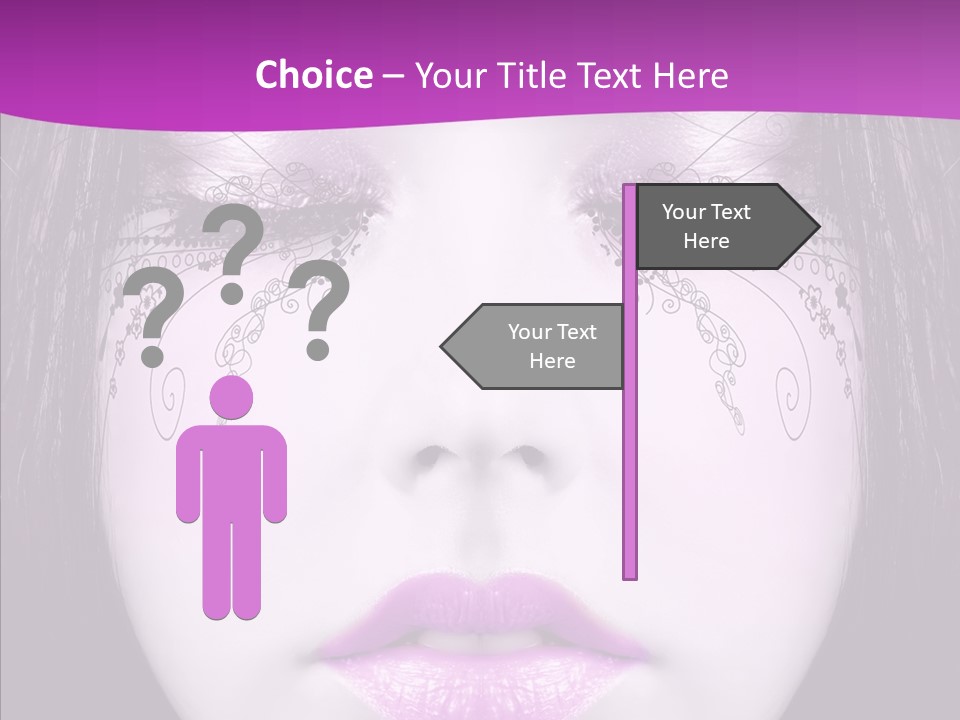 Face Glance Pink PowerPoint Template
