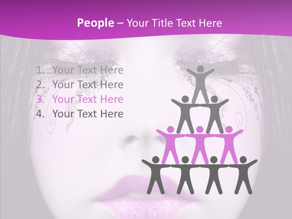 Face Glance Pink PowerPoint Template
