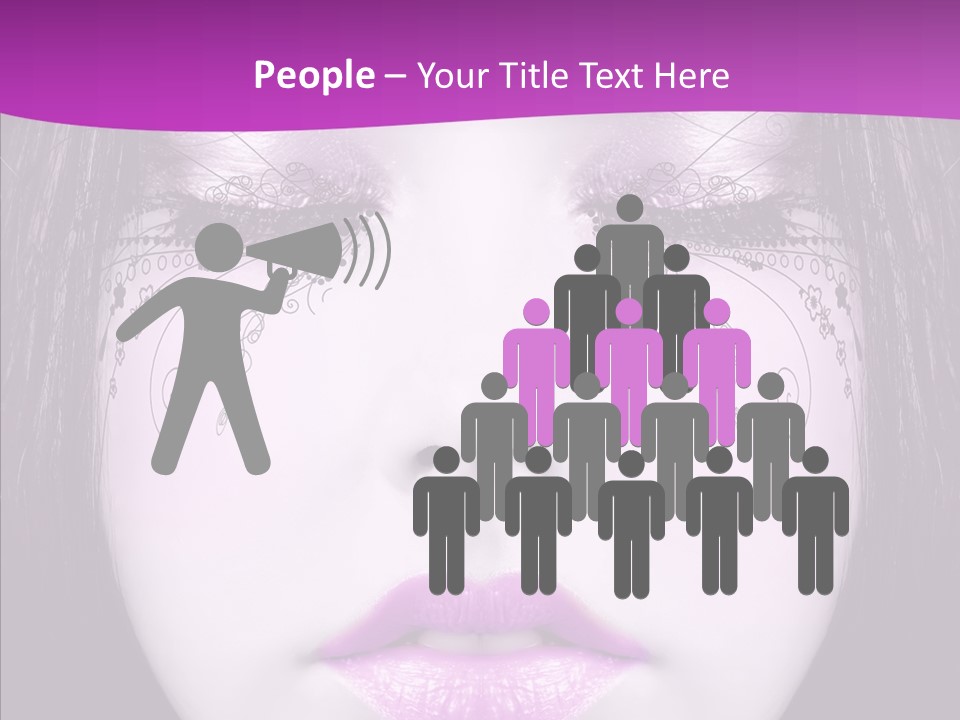 Face Glance Pink PowerPoint Template