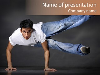 Sport Breakdancer Male PowerPoint Template