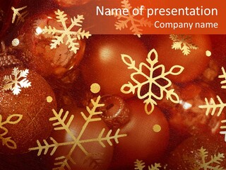 Holidays Xmas Golden PowerPoint Template