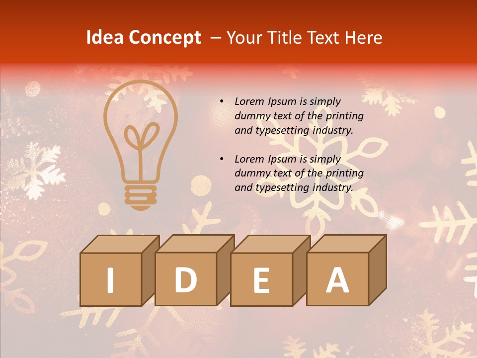 Holidays Xmas Golden PowerPoint Template