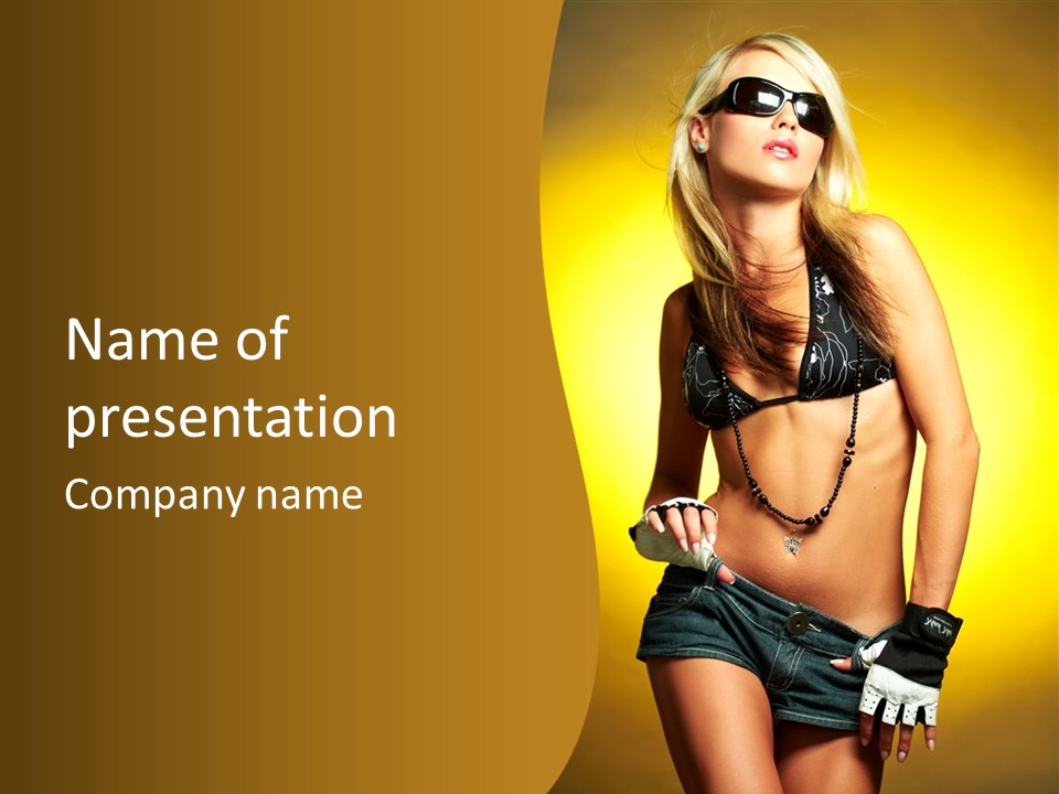 Smile Female Model PowerPoint Template