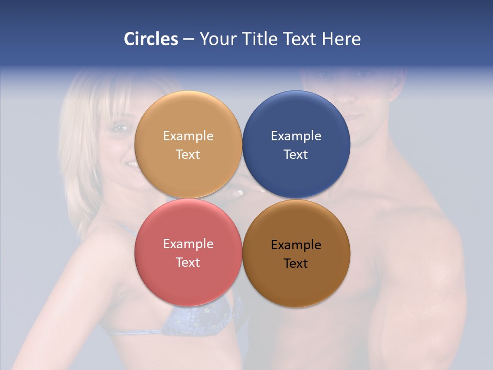 Muscular Model Blue PowerPoint Template