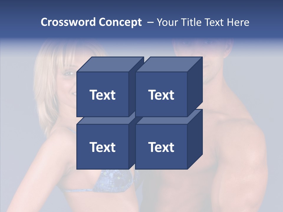 Muscular Model Blue PowerPoint Template