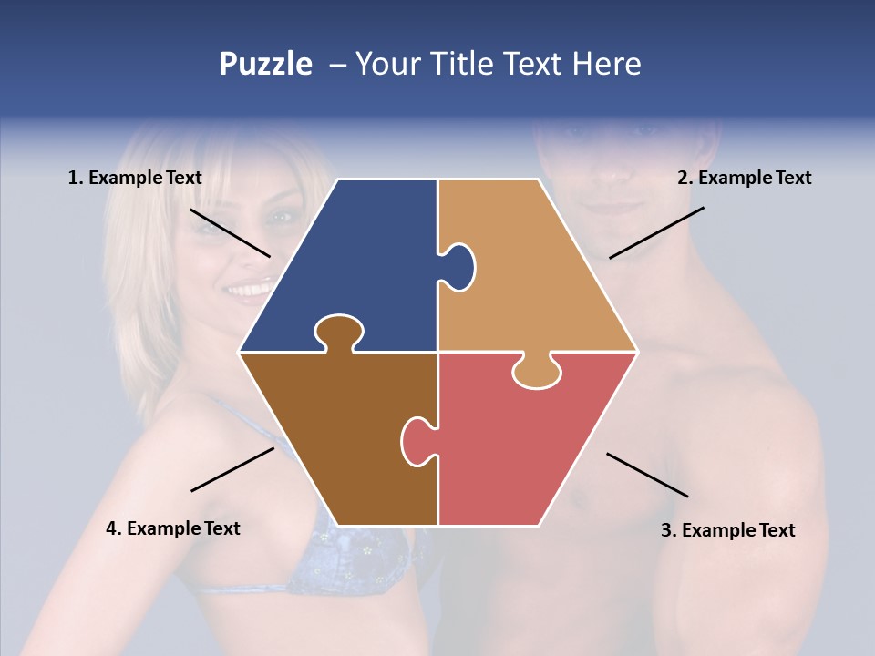 Muscular Model Blue PowerPoint Template