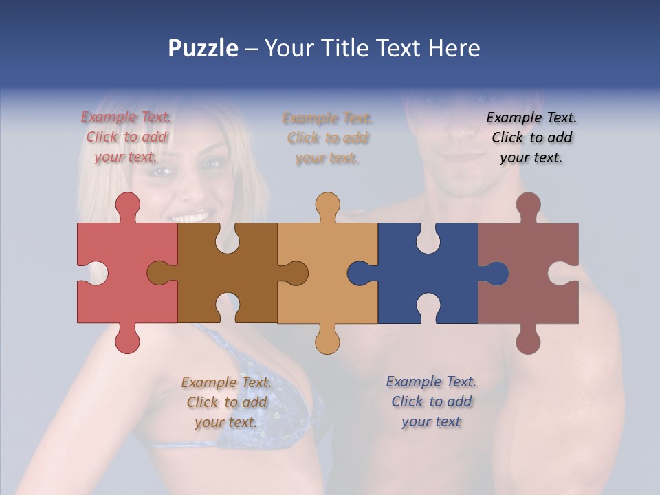 Muscular Model Blue PowerPoint Template