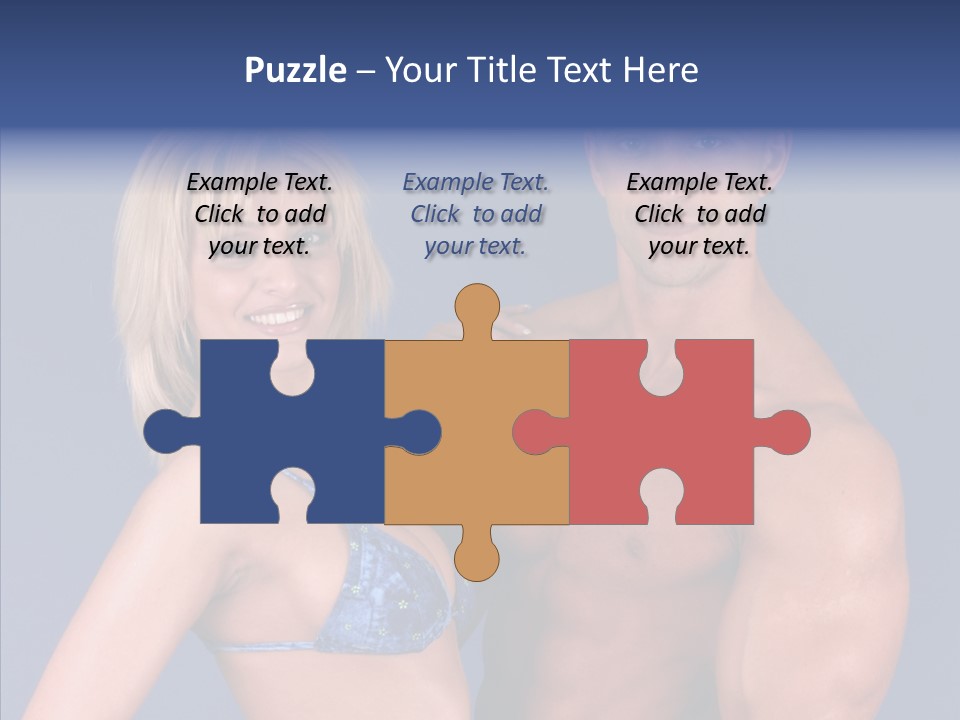 Muscular Model Blue PowerPoint Template