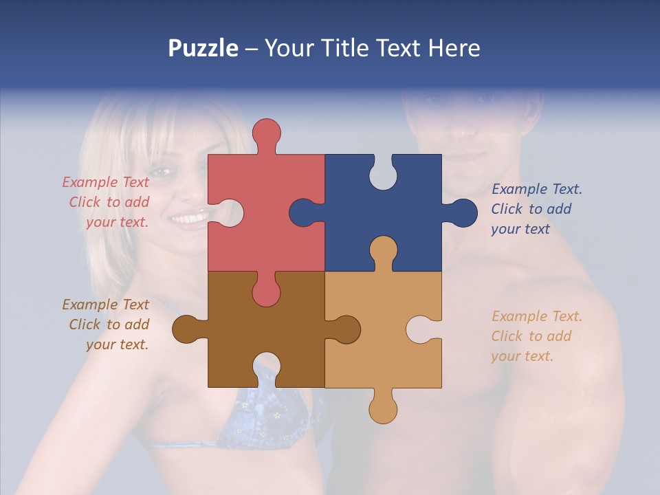 Muscular Model Blue PowerPoint Template