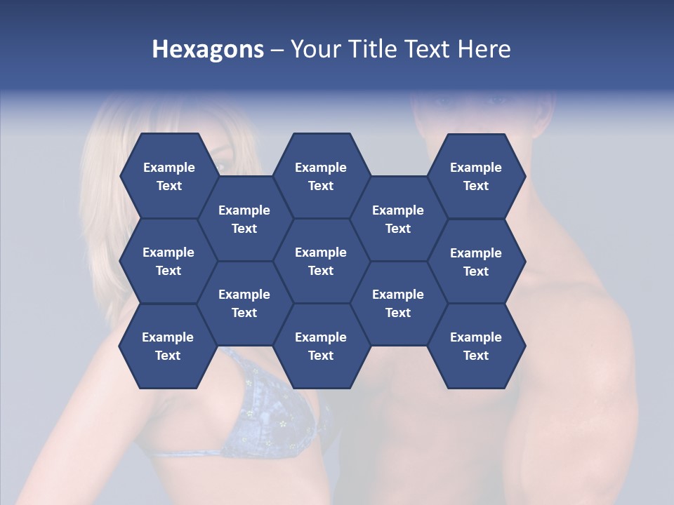 Muscular Model Blue PowerPoint Template