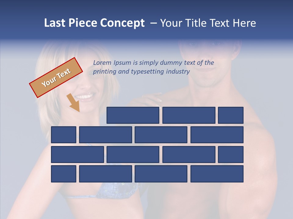 Muscular Model Blue PowerPoint Template