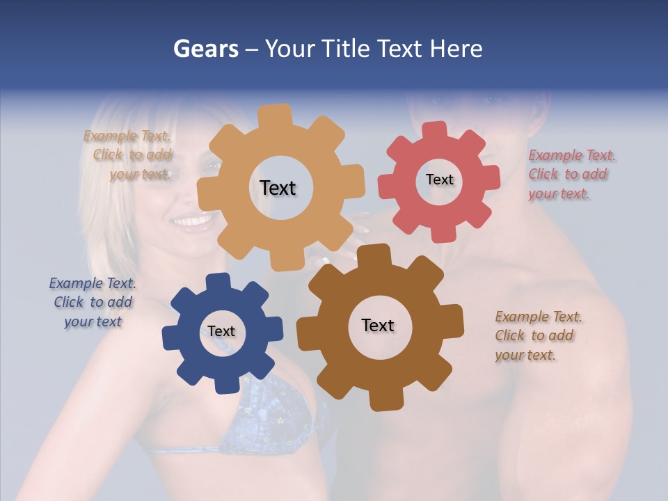 Muscular Model Blue PowerPoint Template