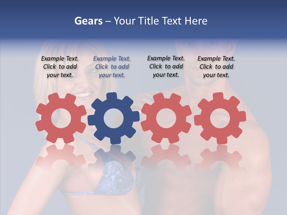 Muscular Model Blue PowerPoint Template