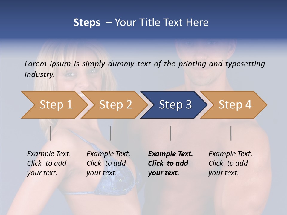 Muscular Model Blue PowerPoint Template
