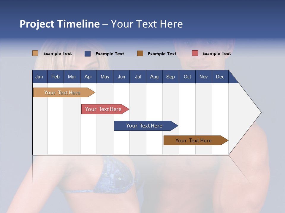 Muscular Model Blue PowerPoint Template