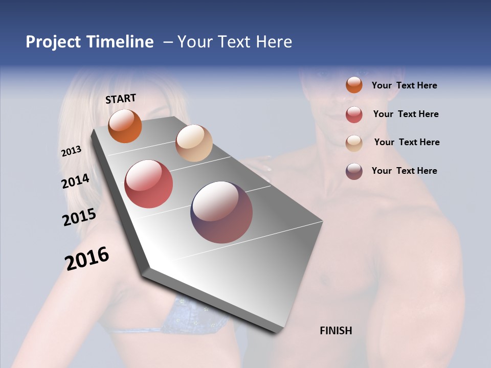 Muscular Model Blue PowerPoint Template