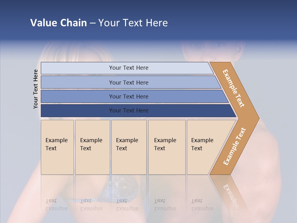 Muscular Model Blue PowerPoint Template