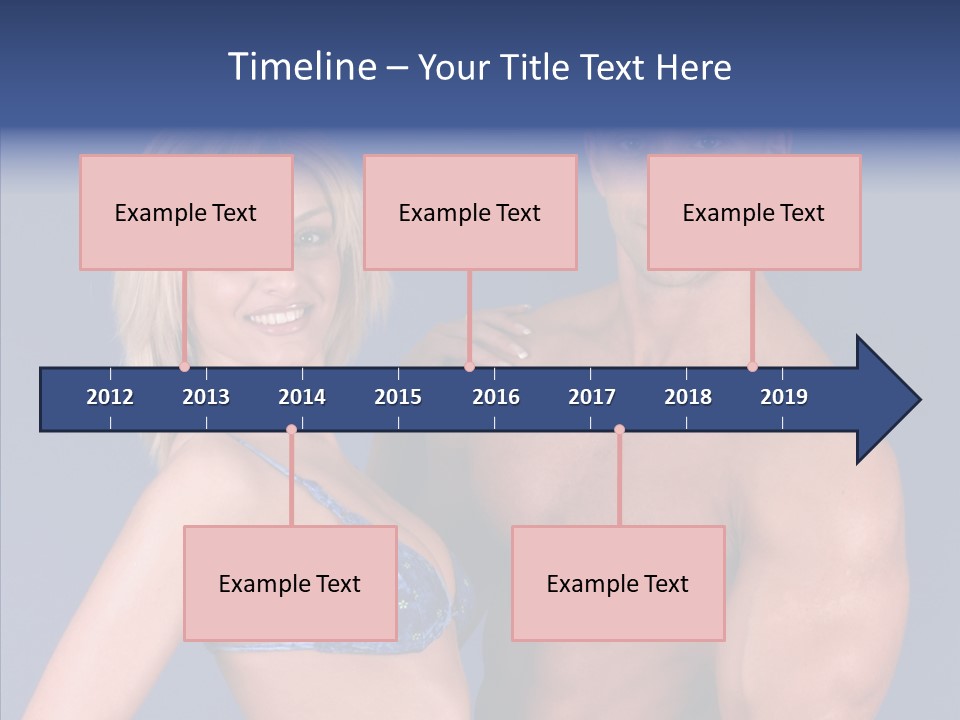 Muscular Model Blue PowerPoint Template