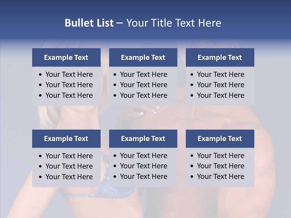 Muscular Model Blue PowerPoint Template