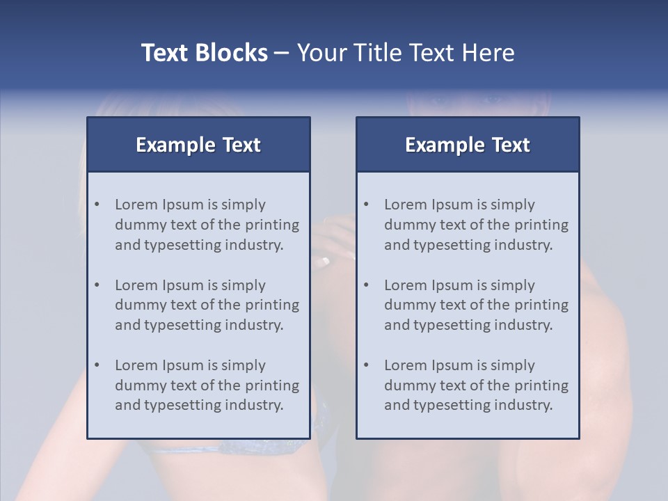 Muscular Model Blue PowerPoint Template