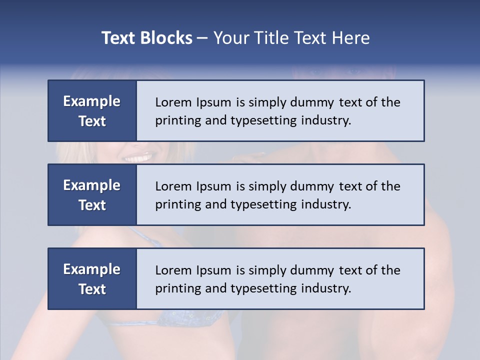 Muscular Model Blue PowerPoint Template