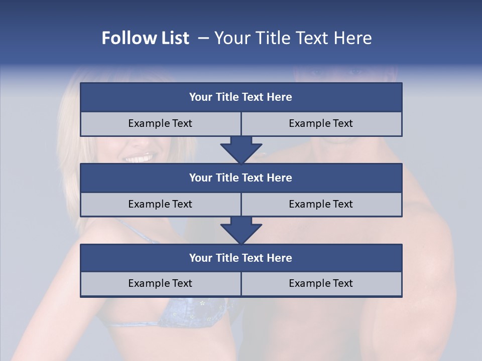 Muscular Model Blue PowerPoint Template