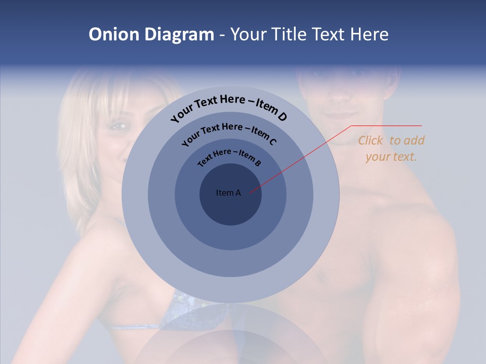 Muscular Model Blue PowerPoint Template