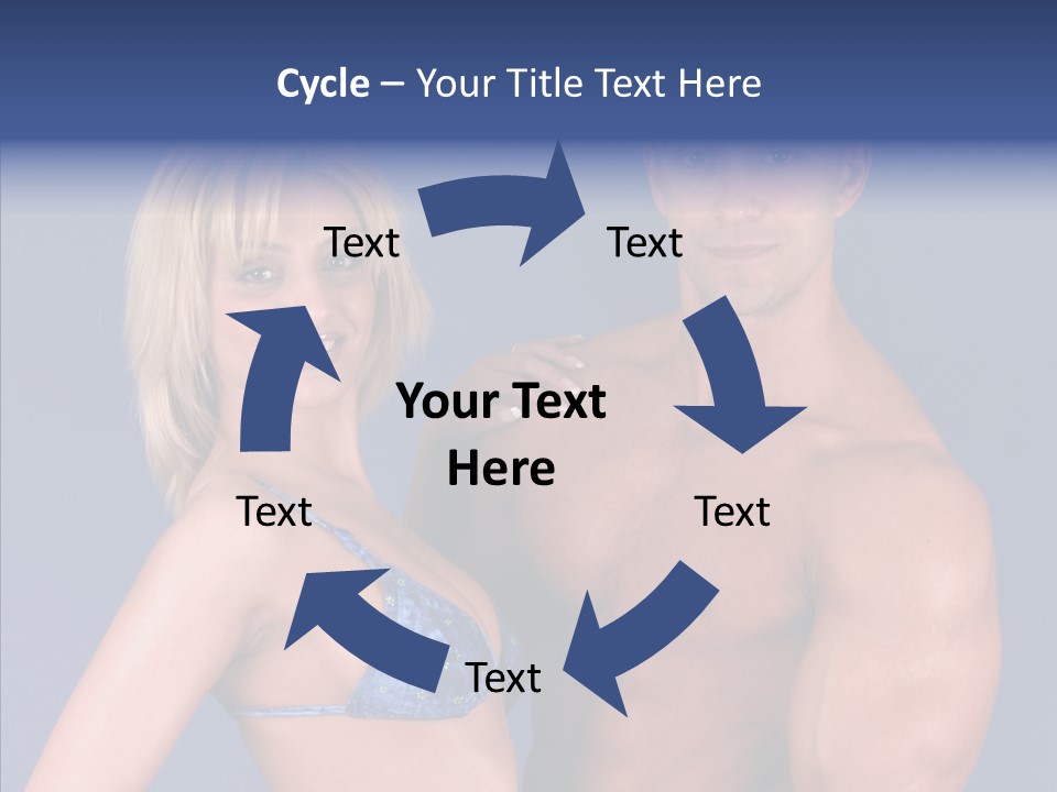 Muscular Model Blue PowerPoint Template