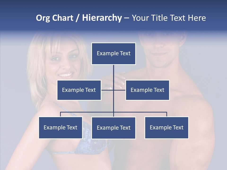 Muscular Model Blue PowerPoint Template