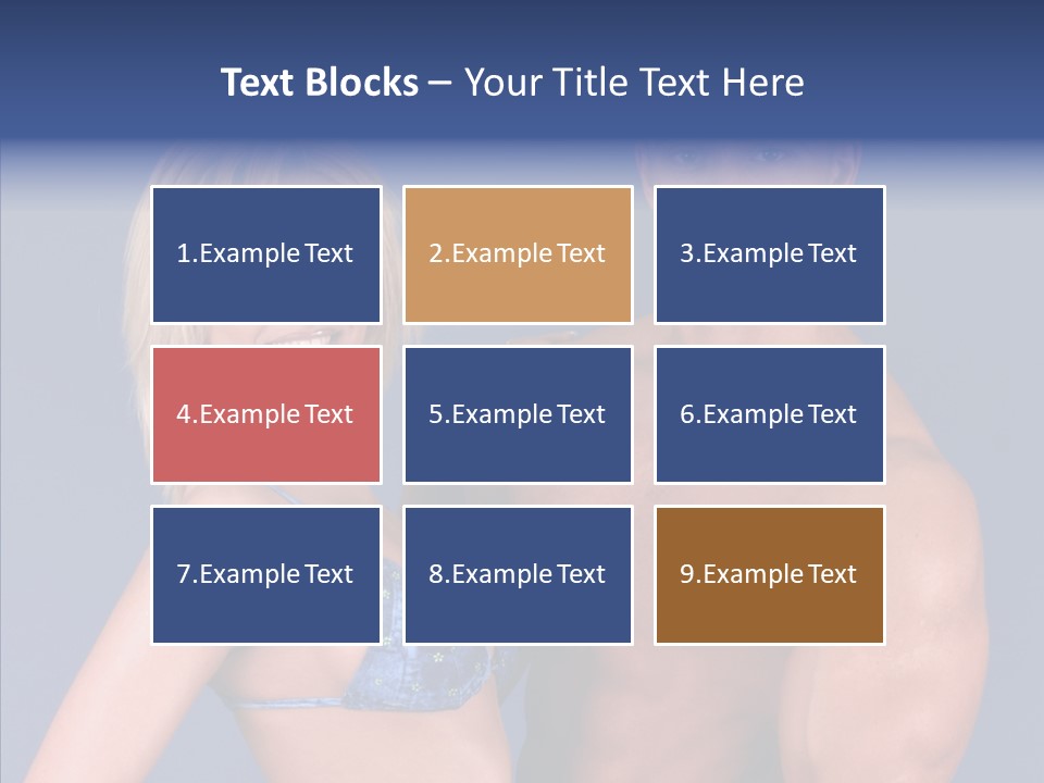 Muscular Model Blue PowerPoint Template