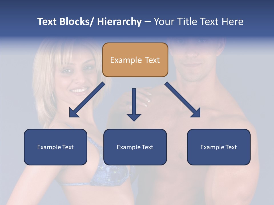 Muscular Model Blue PowerPoint Template