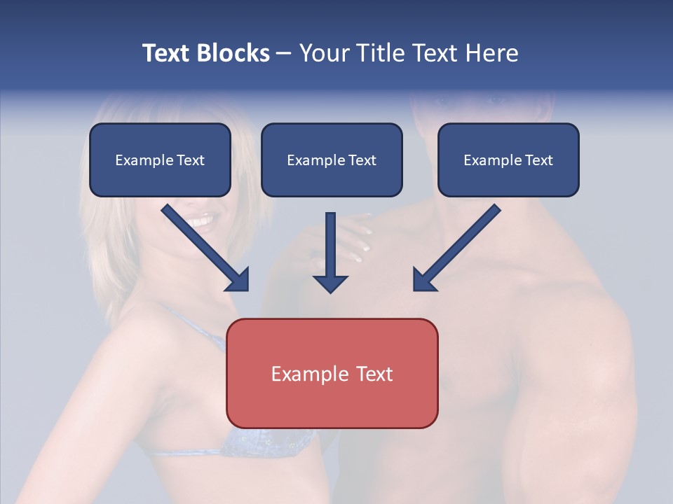 Muscular Model Blue PowerPoint Template