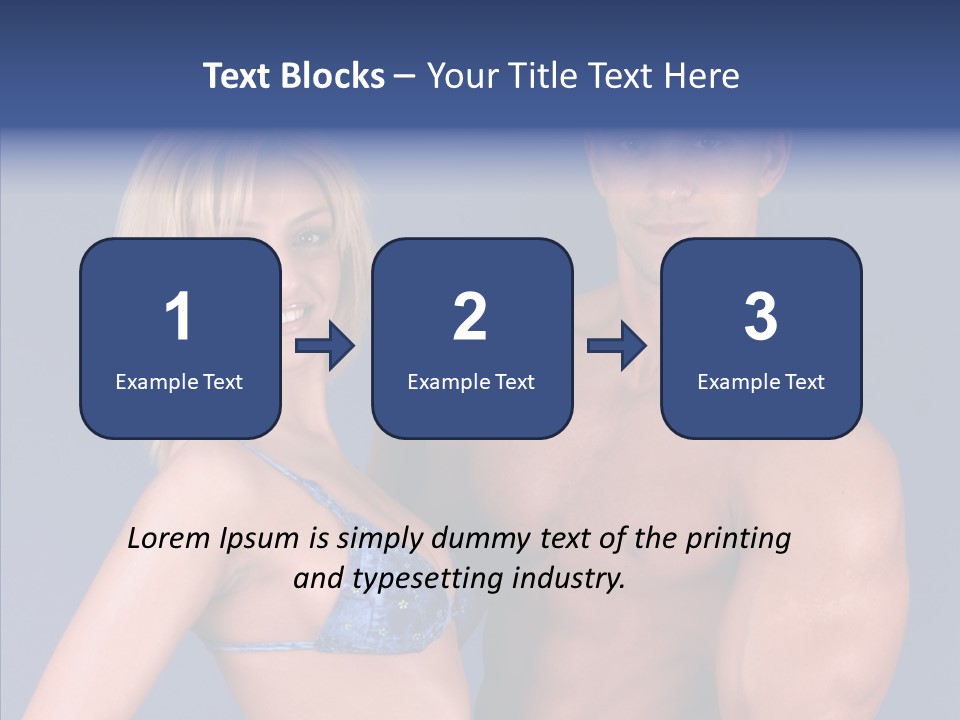 Muscular Model Blue PowerPoint Template