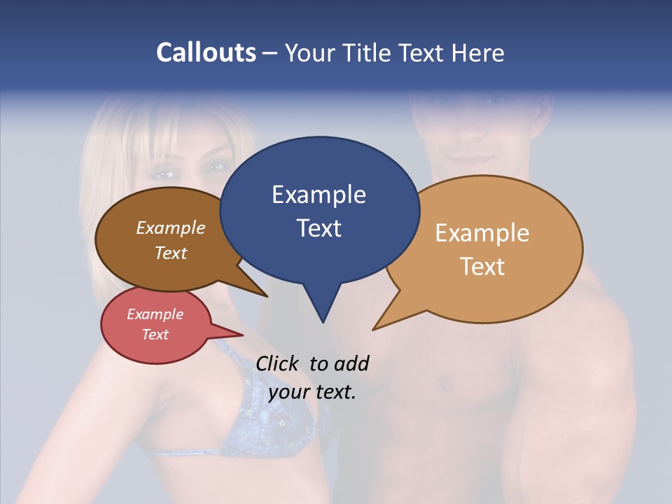 Muscular Model Blue PowerPoint Template