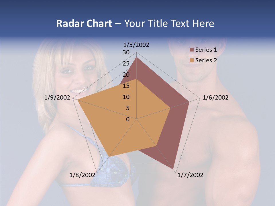 Muscular Model Blue PowerPoint Template