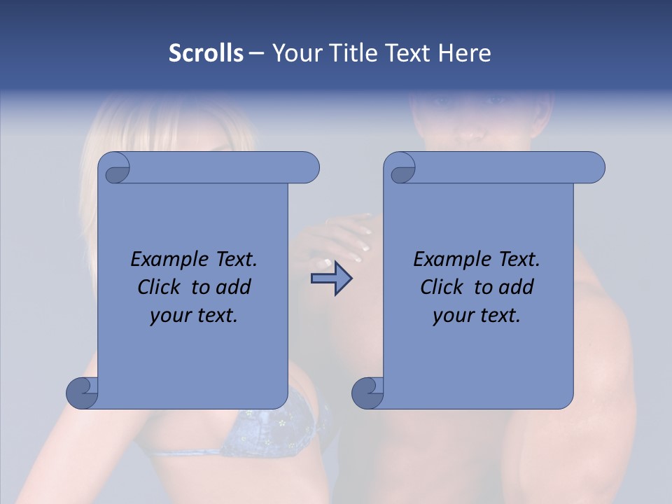 Muscular Model Blue PowerPoint Template