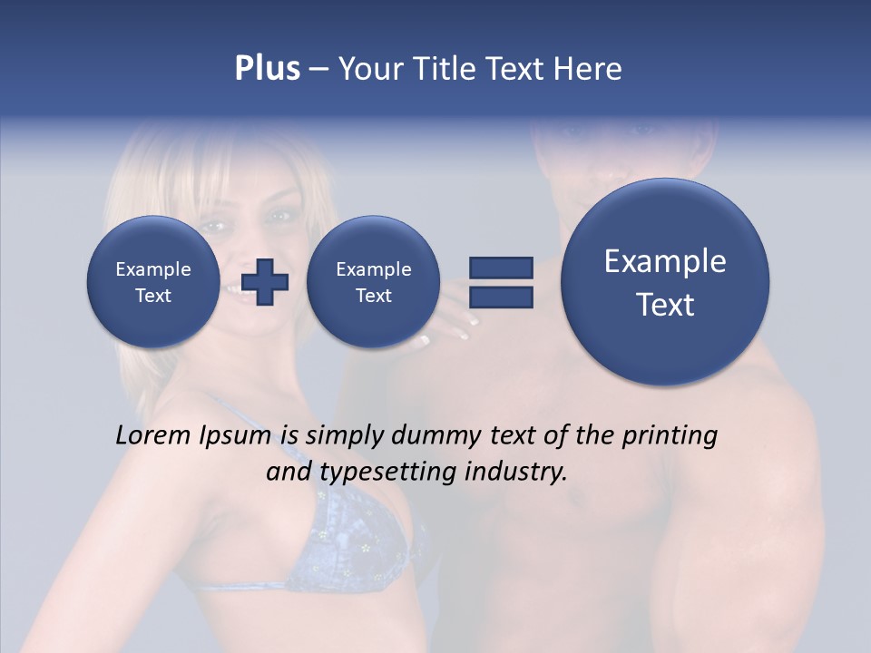 Muscular Model Blue PowerPoint Template