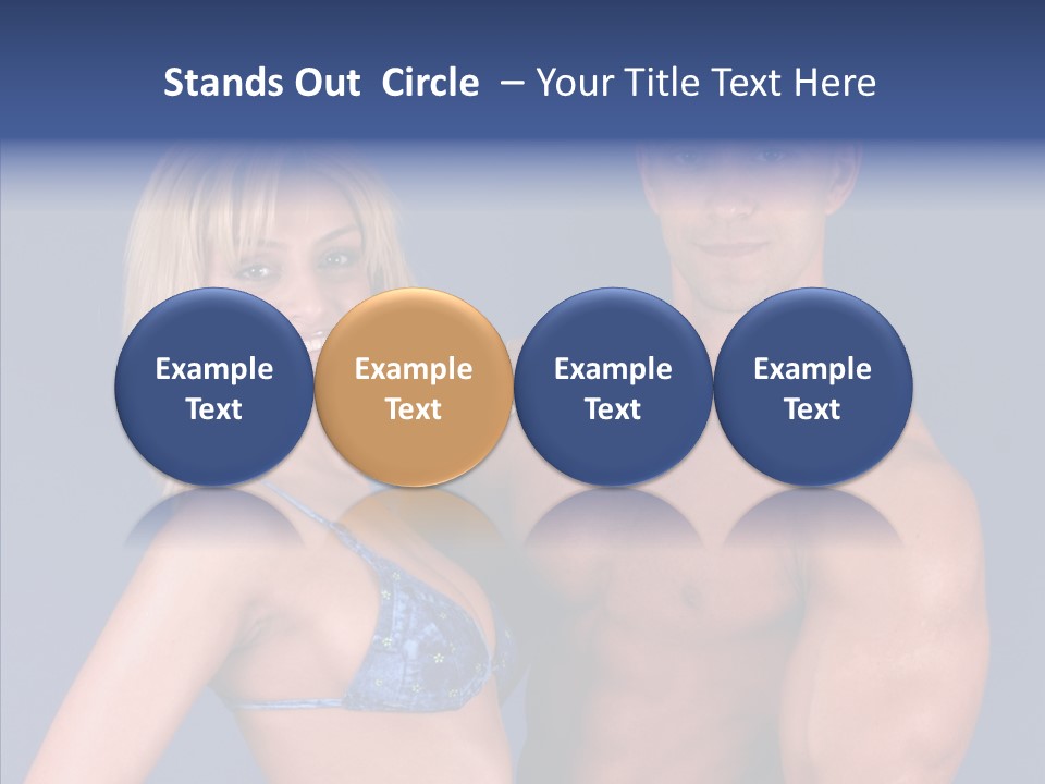 Muscular Model Blue PowerPoint Template