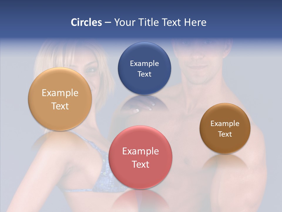 Muscular Model Blue PowerPoint Template