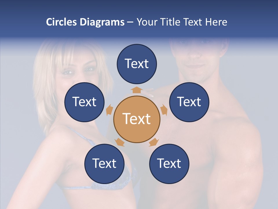 Muscular Model Blue PowerPoint Template