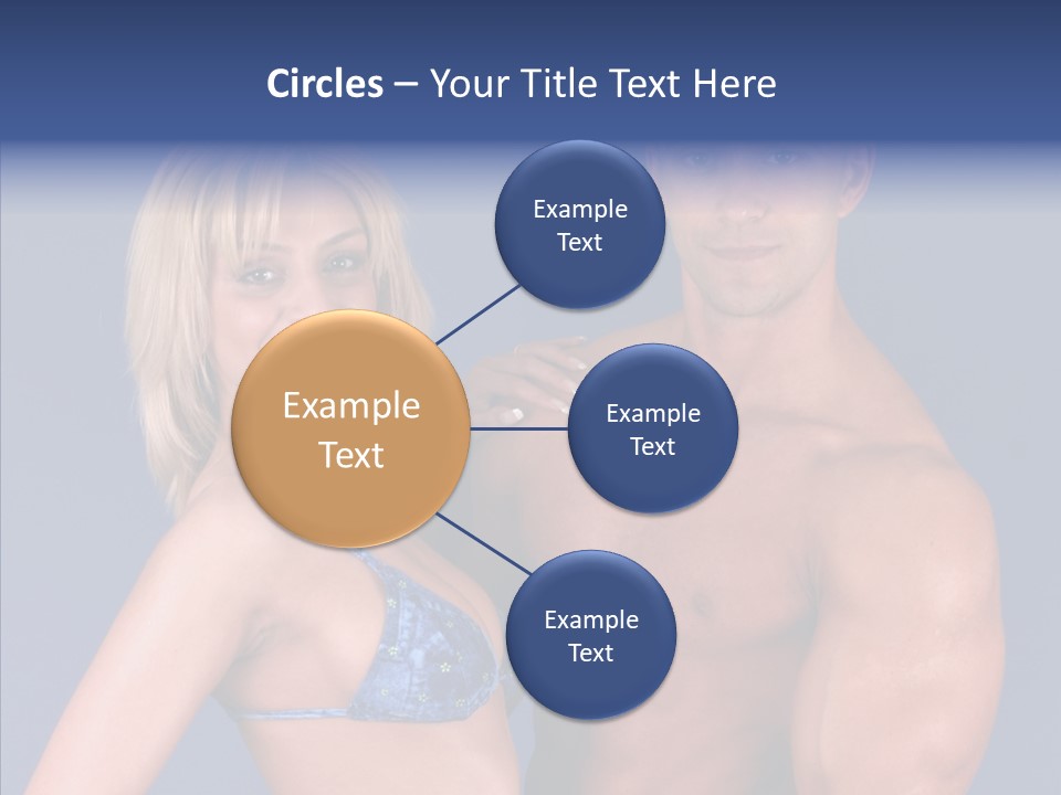 Muscular Model Blue PowerPoint Template