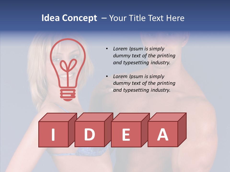 Muscular Model Blue PowerPoint Template