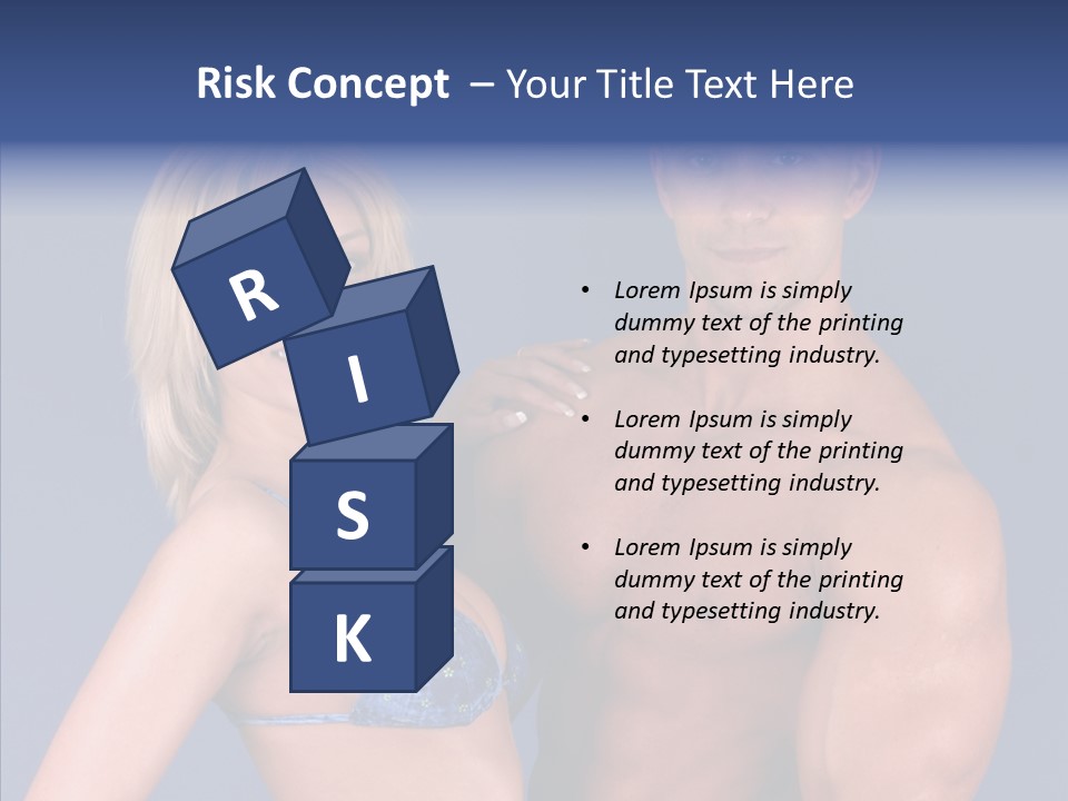 Muscular Model Blue PowerPoint Template