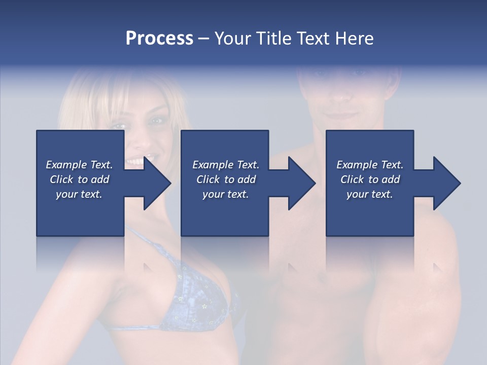Muscular Model Blue PowerPoint Template