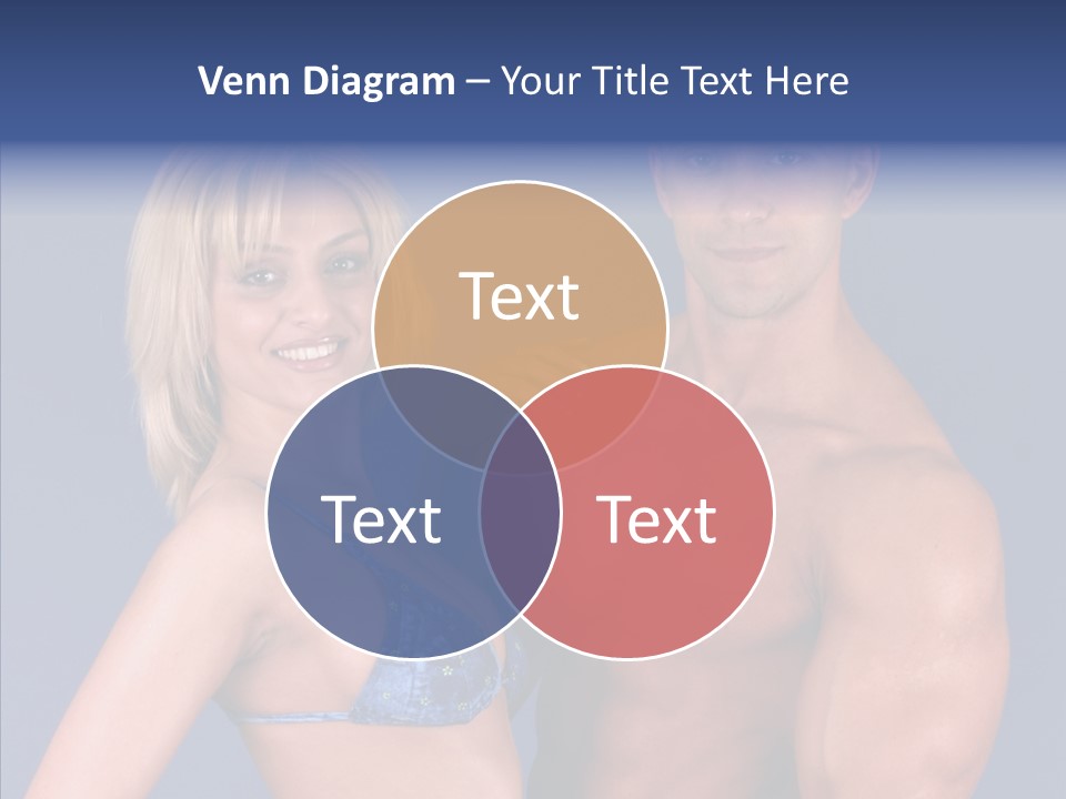 Muscular Model Blue PowerPoint Template
