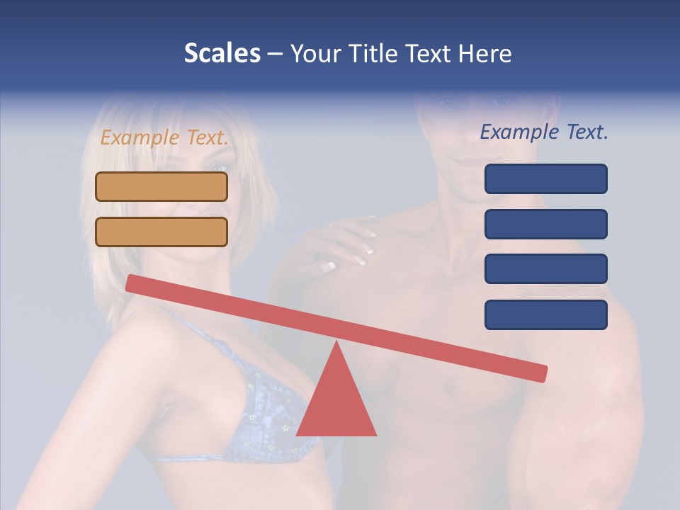 Muscular Model Blue PowerPoint Template