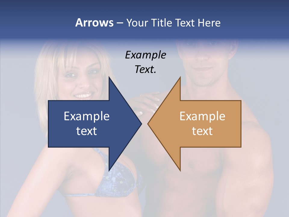 Muscular Model Blue PowerPoint Template
