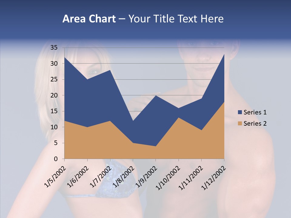 Muscular Model Blue PowerPoint Template
